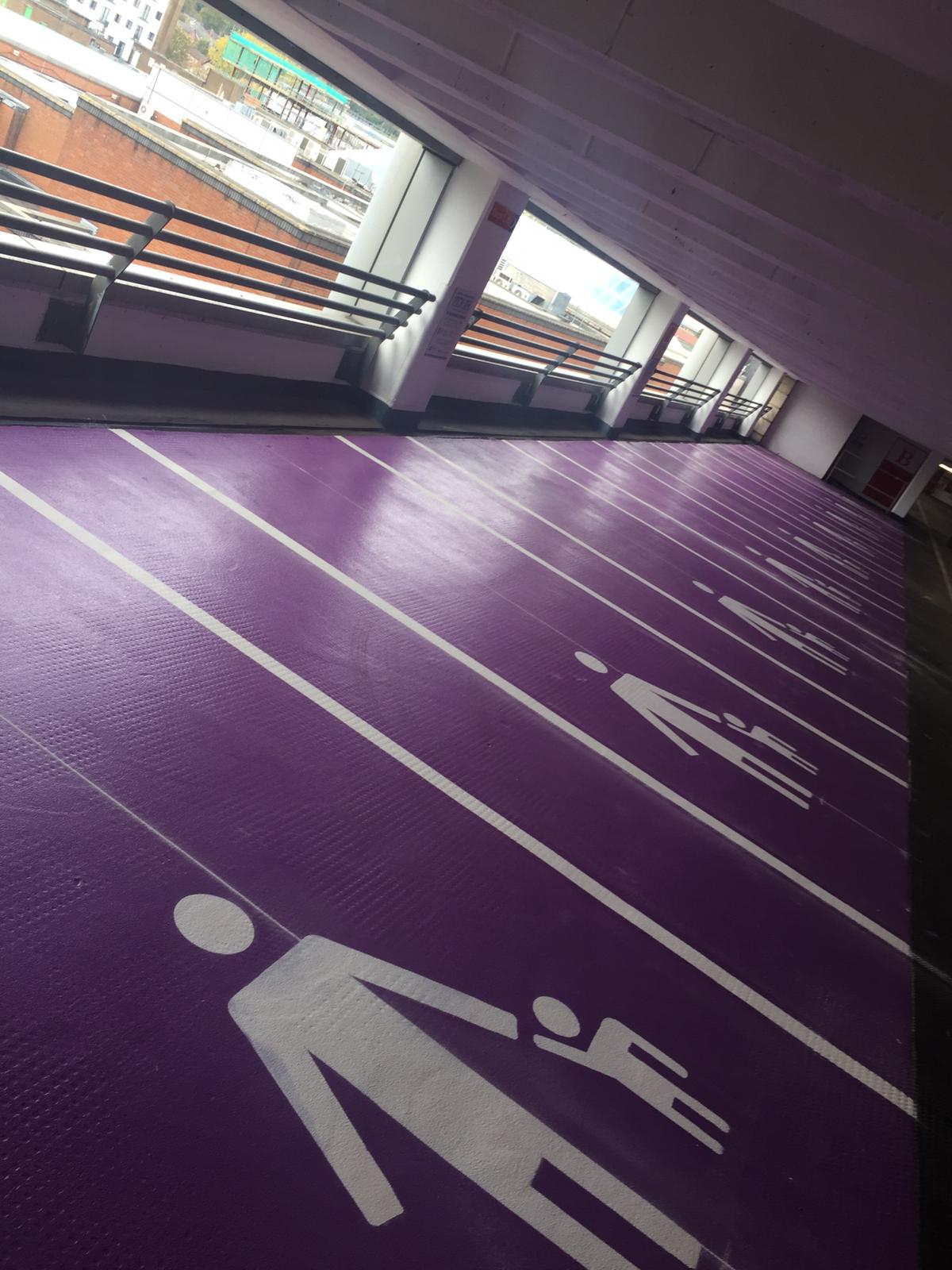 car park resin flooring purple