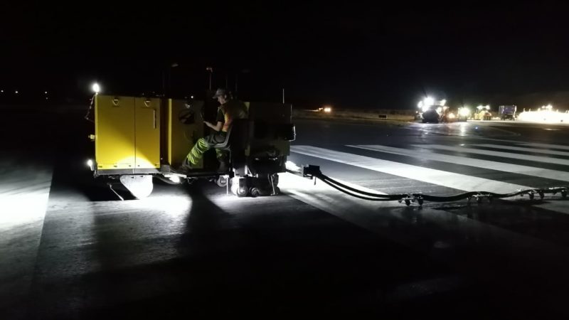 airfield grooving at night mexico