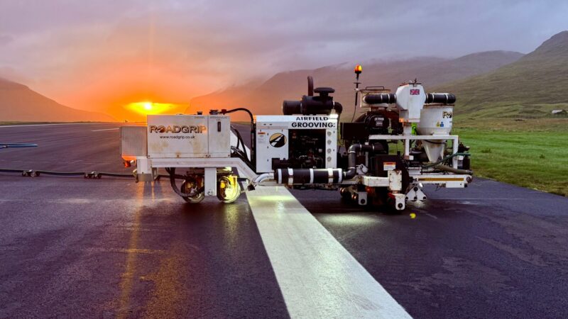 airfield grooving remote runway faroe
