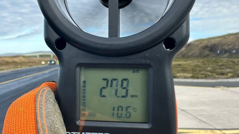 airfield wind speed testing roadgrip