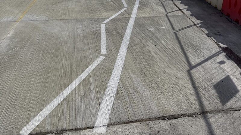 airport stand reconfigration line marking manchester