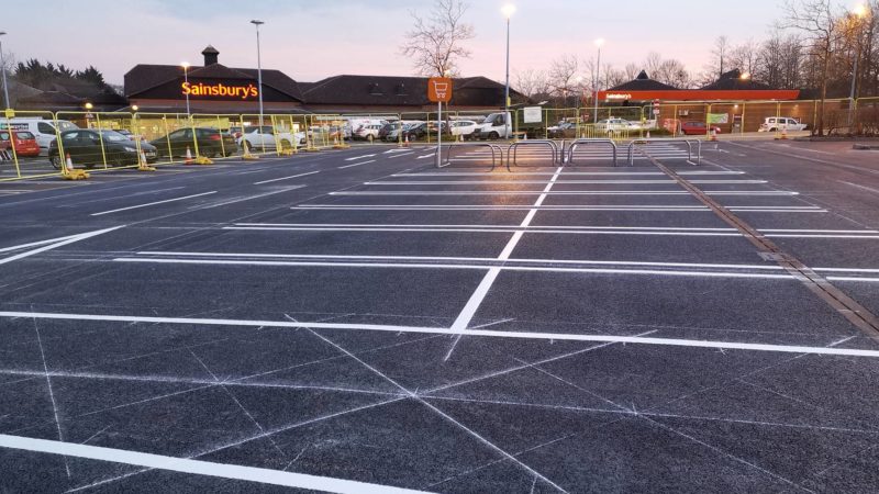 car park bay marking supermarket