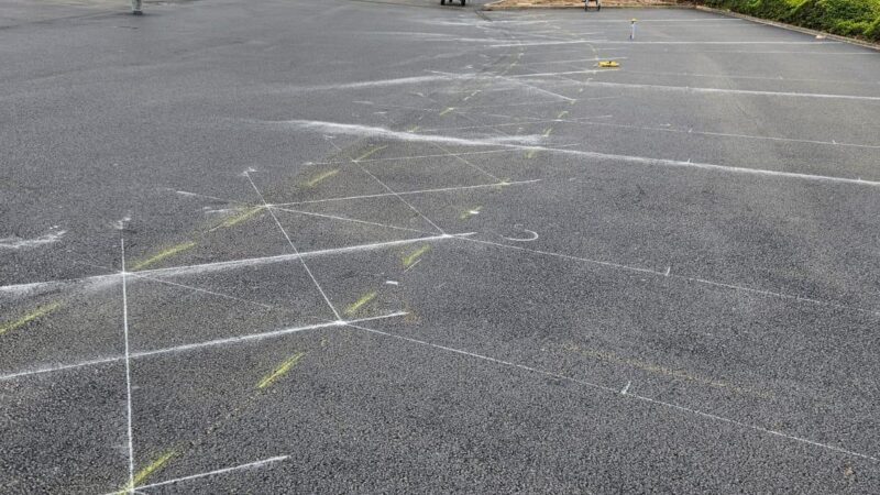 car park setting out roadgrip