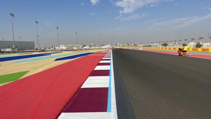 colourful race track markings qatar