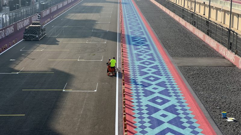 f1 track painting lusail qatar