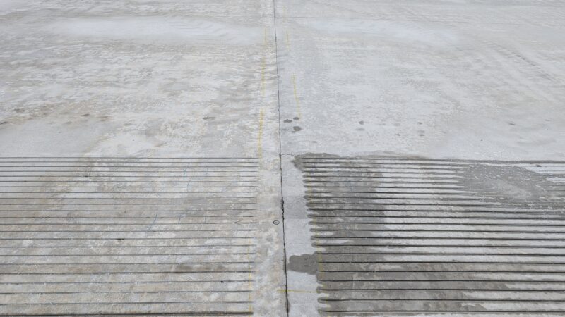 grooved concrete runway