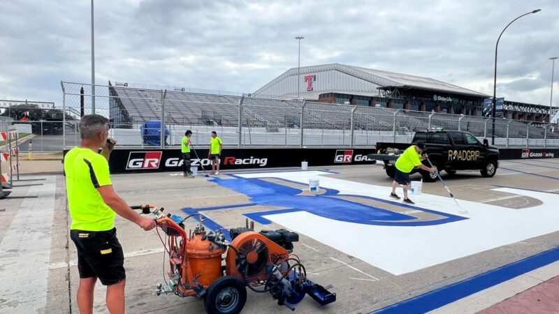 ground graphics installation logos