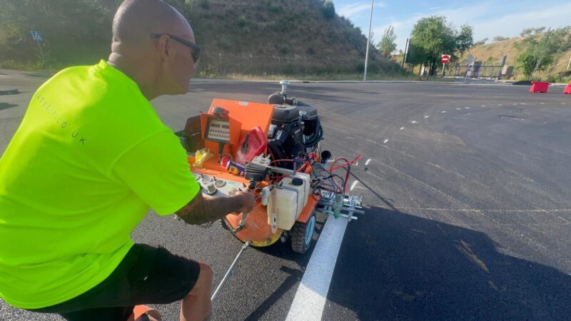 line painting spain roadgrip