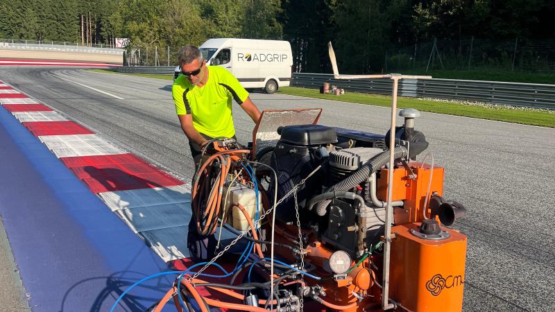 painting sporting lines red bull ring