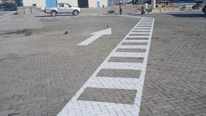 pedestrian marking shipping port