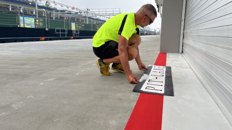 pit lane stencil roadgrip