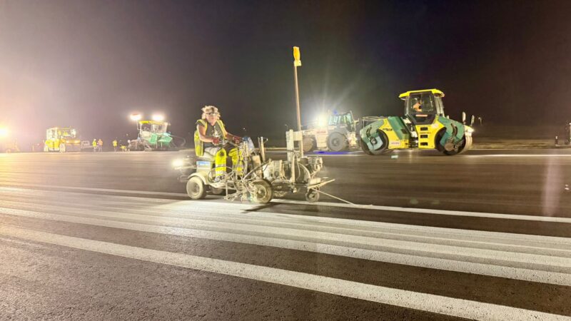 pre grooving temporary runway marking