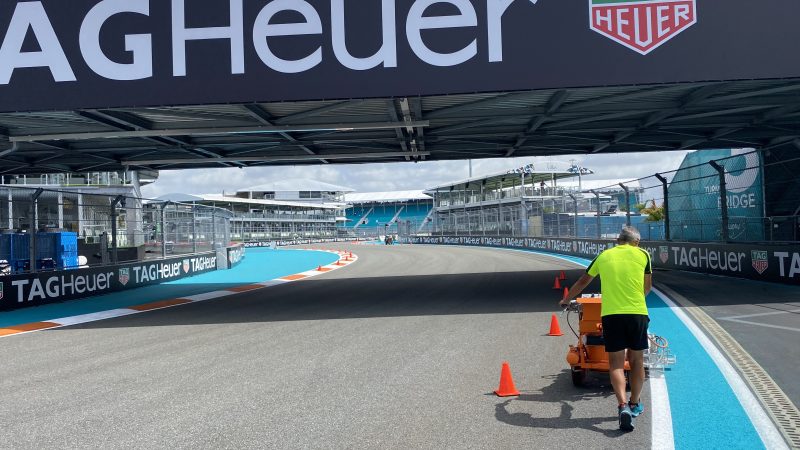 pre race track painting F1 miami