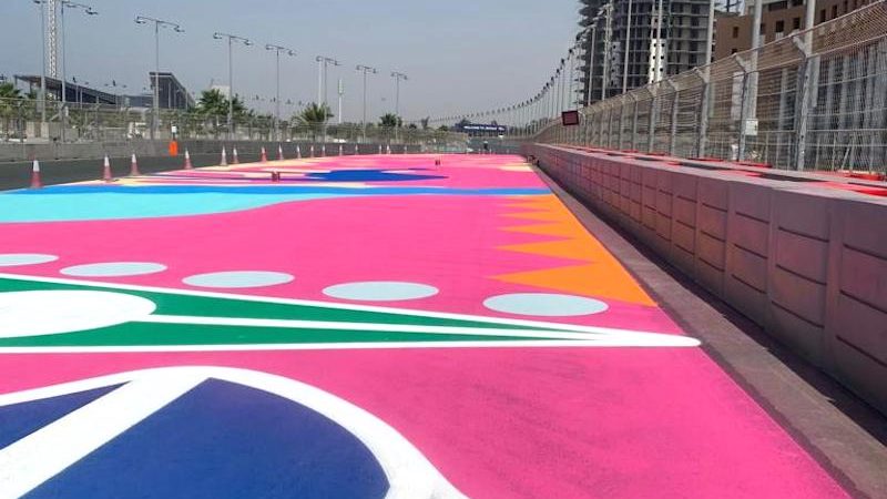 race track design painting roadgrip saudi F1
