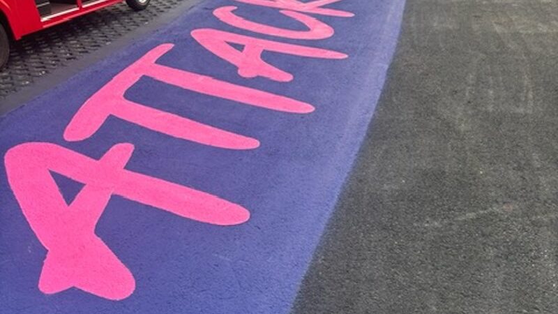 race track spondor branding painting