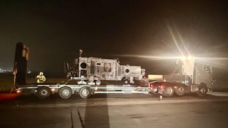 runway grooving at night