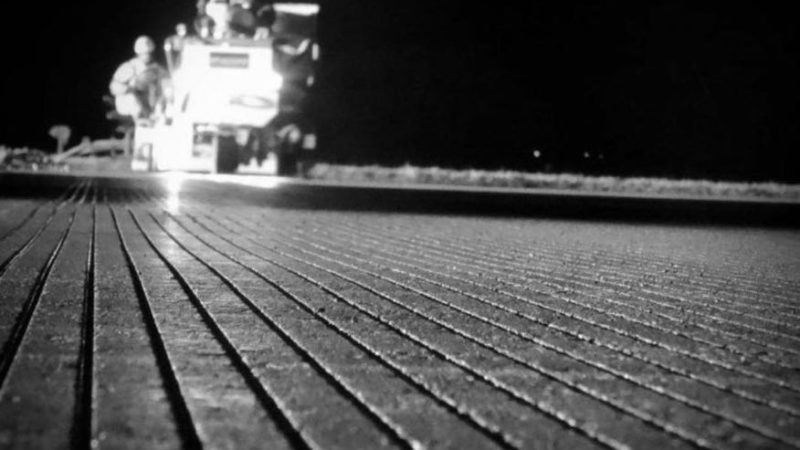 runway grooving at night