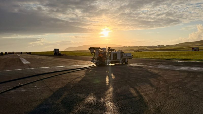 runway grooving scottish island runway
