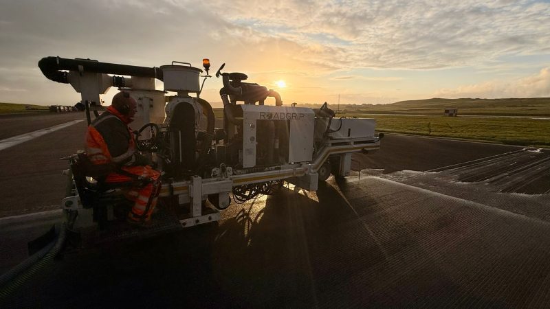 runway grooving sunset