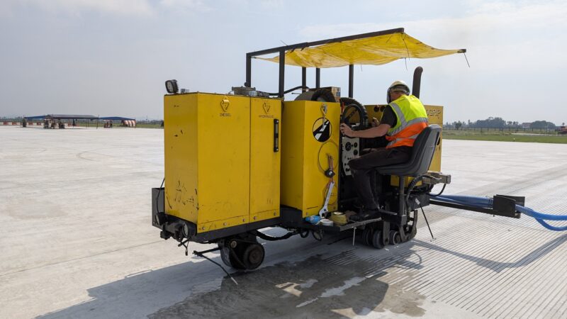 small airfield grooving machine