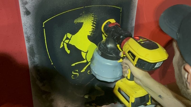 stencil painting large scale roadgrip