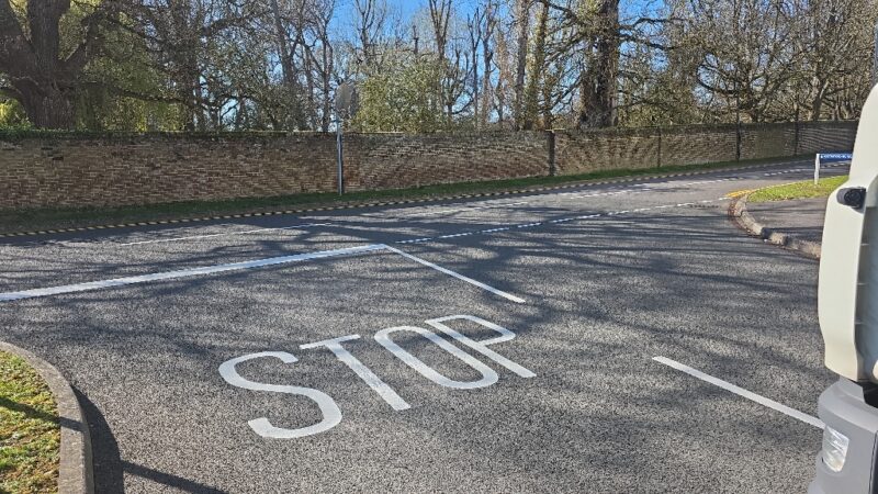 stop sign road marking london