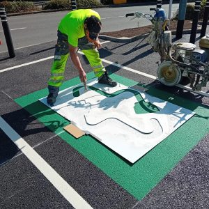 supermarket car park marking roadgrip