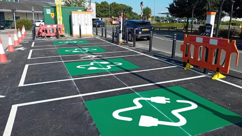 supermarket charging bay marking roadgrip