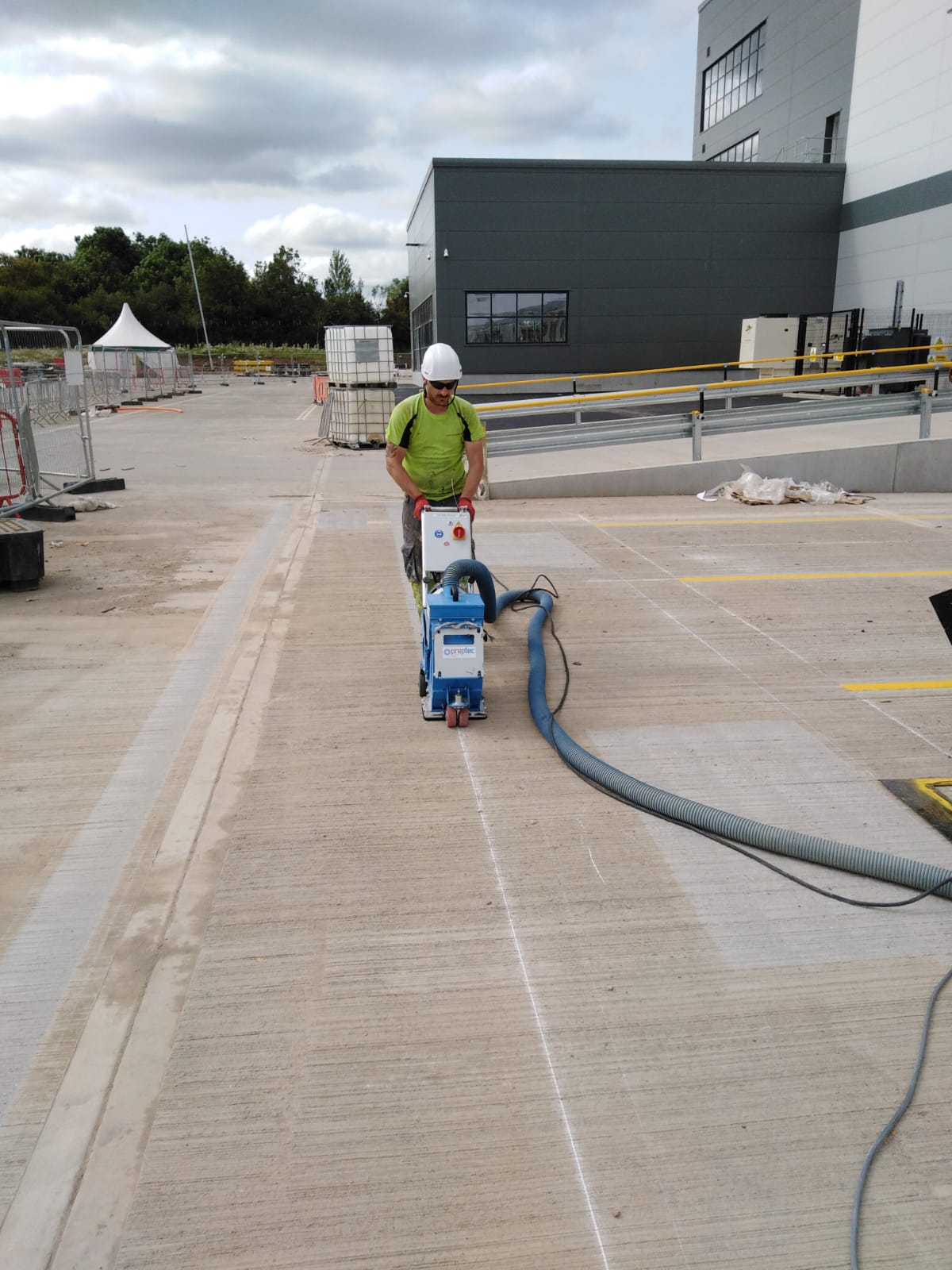 Car Park Marking and Captive Shot Blasting, Amazon, Darlington Roadgrip