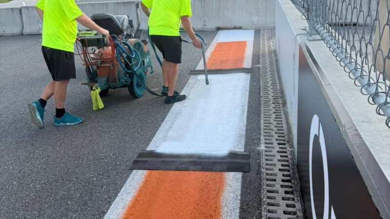 temporary race circuit installation