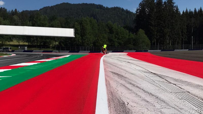 track marking Austrian Grand Prix 2020