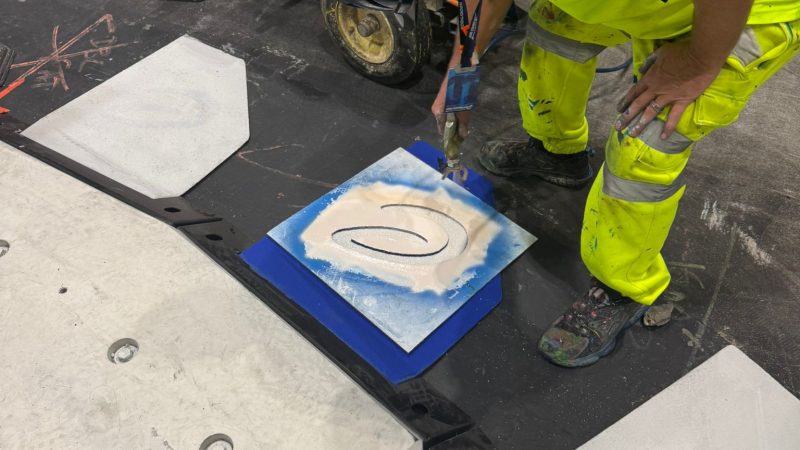 track marking instalaliton stencils roadgrip