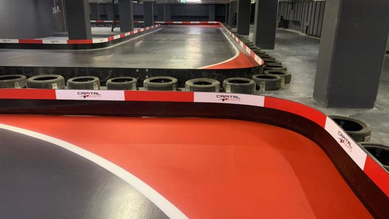 track painting go karting canary wharf