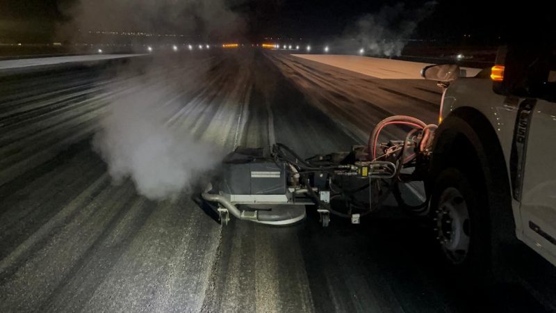 water blasting rubber off runways