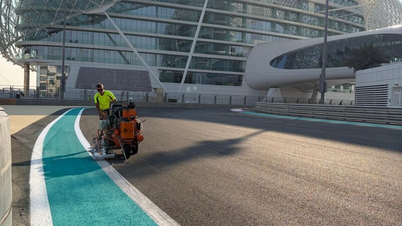 yas marina circuit roadgrip line painting