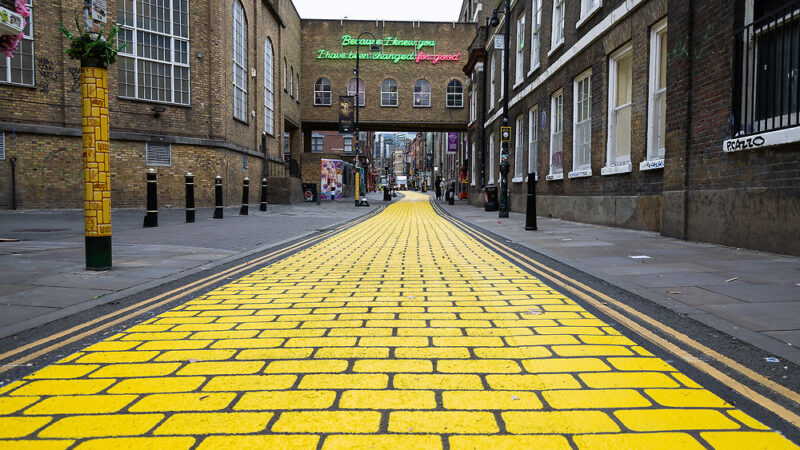 yellow brick lane roadgrip road painting